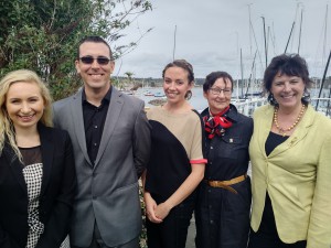 L-R; Shaw TV's Lisa Pysmenny, Chad Grice of Swiftsure, Spinnakers' Sasha Laurin, Charlotte Gann of Swiftsure & Shaw TV's Daphne Goode